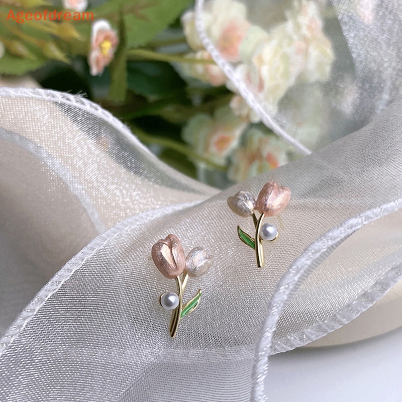 ageofdream-ใหม่-ต่างหูสตั๊ด-รูปดอกทิวลิปน่ารัก-ประดับมุก-สีชมพู-เครื่องประดับ-สําหรับผู้หญิง-งานแต่งงาน-1-คู่