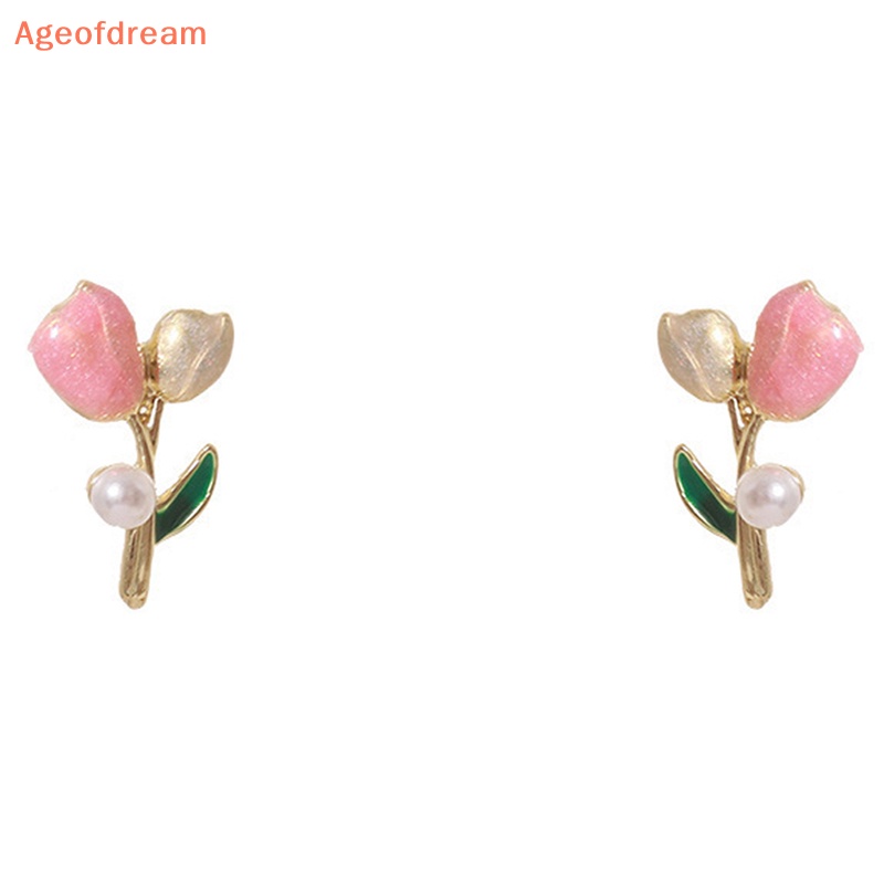 ageofdream-ใหม่-ต่างหูสตั๊ด-รูปดอกทิวลิปน่ารัก-ประดับมุก-สีชมพู-เครื่องประดับ-สําหรับผู้หญิง-งานแต่งงาน-1-คู่