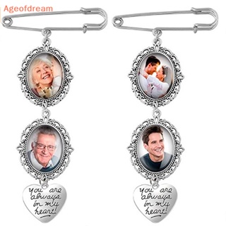 [Ageofdream] ใหม่ เข็มกลัด กรอบรูปวงรี พร้อมจี้รูปหัวใจ สําหรับทํากรอบรูป งานแต่งงาน DIY