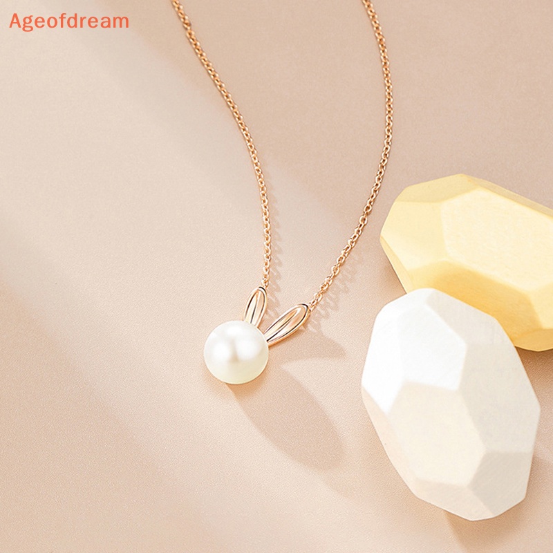 ageofdream-สร้อยคอโชคเกอร์-จี้ไข่มุกเทียม-กระต่าย-เครื่องประดับแฟชั่น-สําหรับผู้หญิง