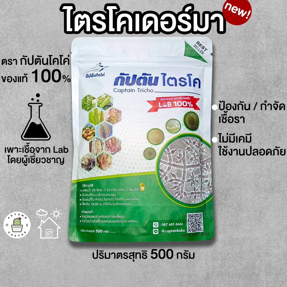 ไตรโคเดอร์มา-ป้องกันเชื้อรา-กำจัดโรคพืช-เพาะเชื้อจาก-lab-โดยผู้เชี่ยวชาญ-ปลอดสารเคมี-ไตรโคเดอม่า-500กรัม