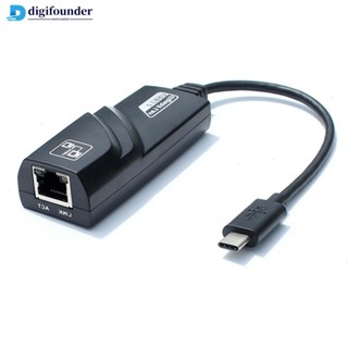 Digifounder อะแดปเตอร์การ์ดเครือข่าย Type C เป็น RJ45 10 100 1000Mbps USB 3.1 เป็น RJ45 Gigabit Ethernet LAN RTL8153 M8P3