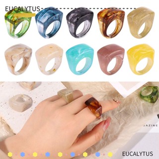 Eutus แหวนอะคริลิคใส ลายหินอ่อน เครื่องประดับ สําหรับผู้หญิง