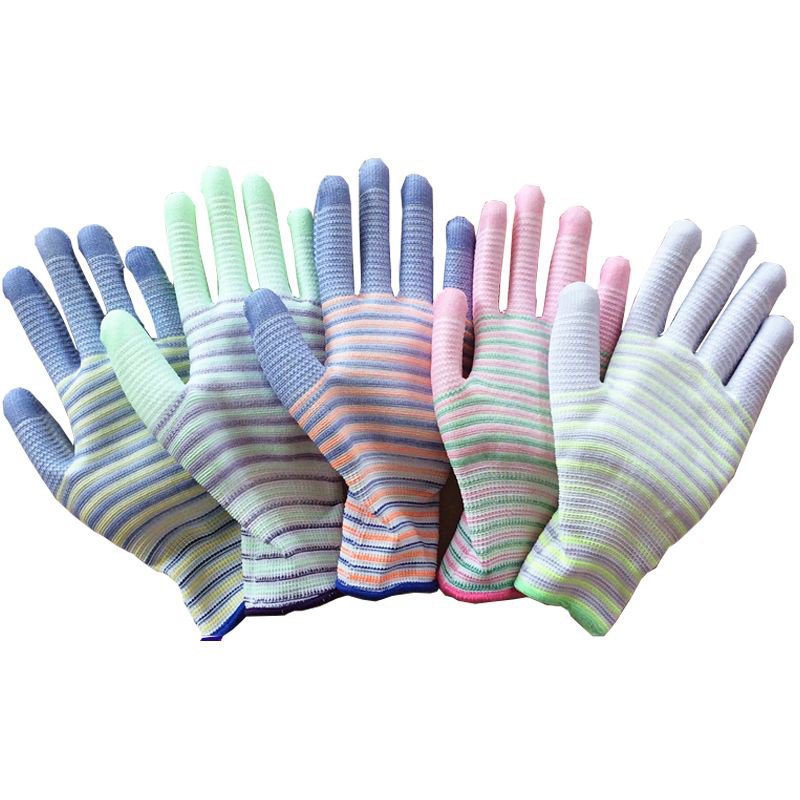 zebra-pattern-pu-coated-palm-thin-dipped-glue-anti-static-glue-gardening-anti-skid-wear-resistant-work-electronic-factory-labor-protection-gloves-urbr