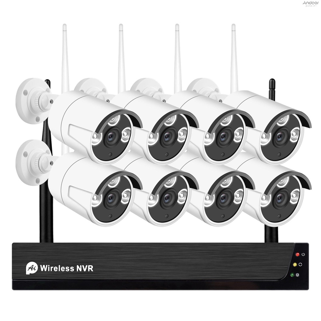 ระบบกล้องรักษาความปลอดภัยไร้สาย-8ch-1080p-8channel-1080p-cctv-nvr-และกล้องวงจรปิด-1080p-2-0mp-8-ชิ้น-พร้อมวิสัยทัศน์กลางคืน-แจ้งเตือนการเคลื่อนไหว-tuya-smart-app