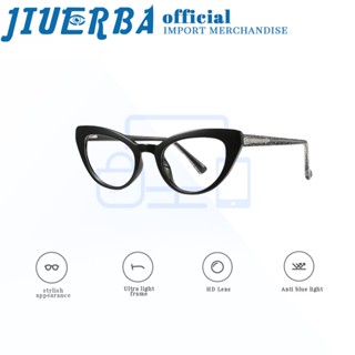 JIUERBA แฟชั่น ตาแมว TR90 กรอบแว่นตาออปติคอลแว่นตาคอมพิวเตอร์ป้องกันรังสีสําหรับผู้ชายและผู้หญิง