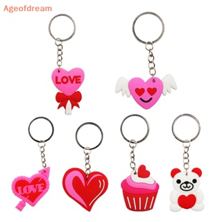 [Ageofdream] พวงกุญแจ จี้ PVC รูปการ์ตูนหัวใจน่ารัก สร้างสรรค์ ของขวัญ สําหรับตกแต่งบ้าน ปาร์ตี้