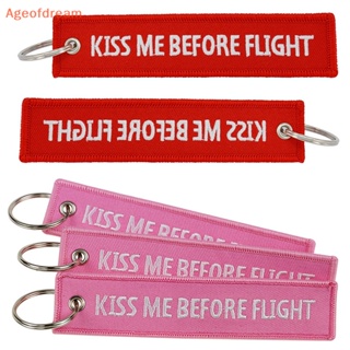 [Ageofdream] Kiss Me Before Flight Kiss Me After Flight พวงกุญแจเย็บปักถักร้อย