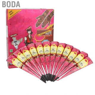 Boda Hand Tattoo  Cone  Temporary Set Long Lasting  12pcs Quick Coloring for Body Art Painting