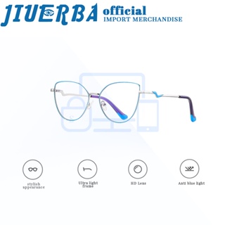 JIUERBA แฟชั่นใหม่ แว่นตาคอมพิวเตอร์ ป้องกันรังสี UV-400 ทรงตาแมว สําหรับผู้ชาย และผู้หญิง
