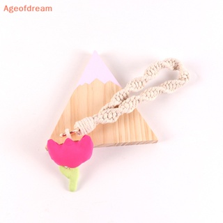 [Ageofdream] ใหม่ พวงกุญแจ สายรัดข้อมือ จี้ดอกทิวลิป สไตล์เกาหลี แฟชั่นสําหรับผู้หญิง