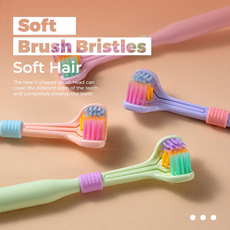 แปรงสีฟัน-ขนแปรงนุ่ม-สามด้าน-เพื่อความปลอดภัย-สําหรับดูแลช่องปาก-toothbrushes