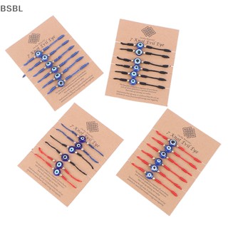 Bsbl 6 ชิ้น / เซต โชคดี ตาชั่วร้าย ลูกปัด สร้อยข้อมือ ผู้หญิง เชือกถัก กําไลข้อมือ เครื่องประดับ BL