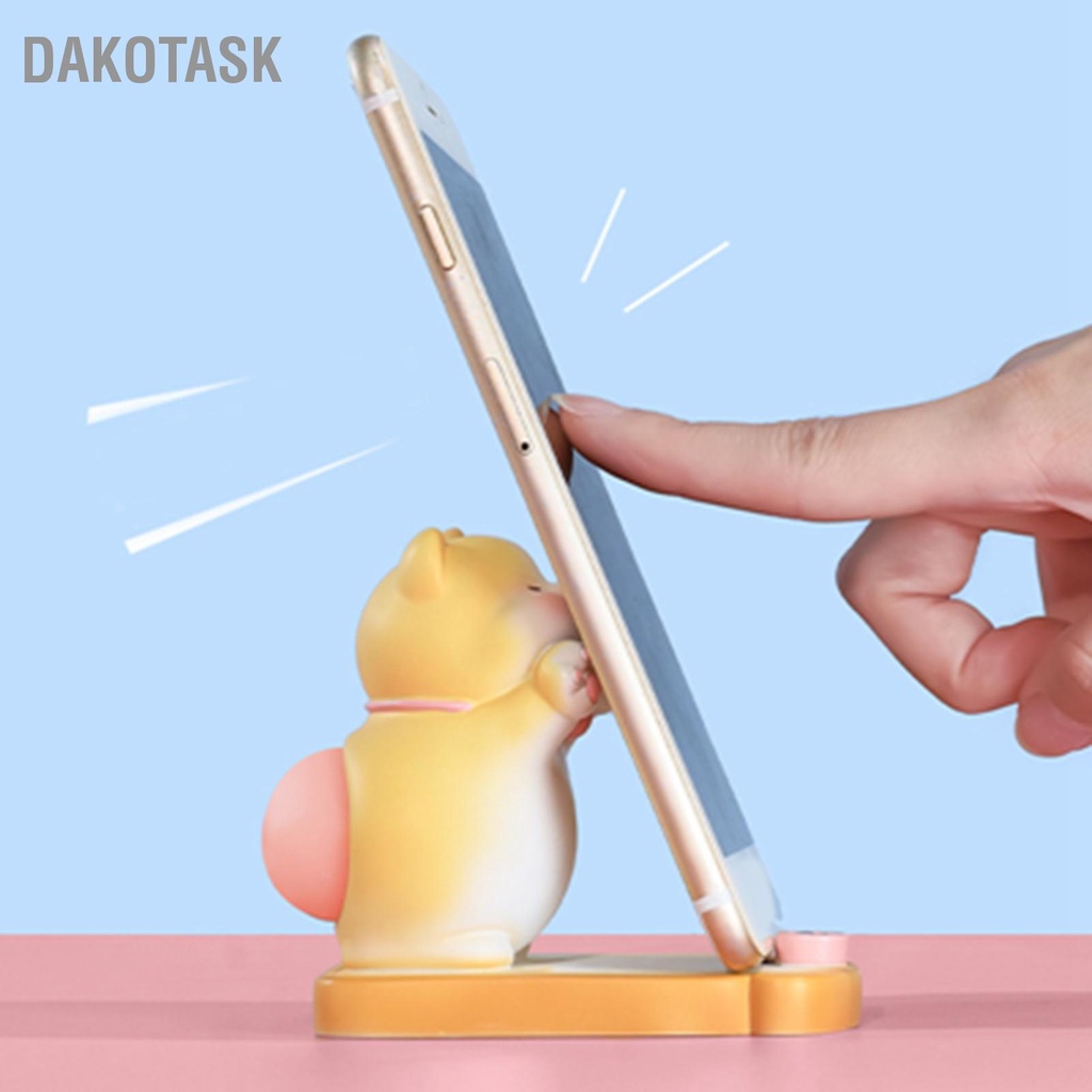 dakotask-แมวน่ารักที่วางโทรศัพท์มือถือเรซิ่นมินิแบบพกพาโทรศัพท์มือถือยืนเครื่องประดับโต๊ะสำหรับห้องนอนสำนักงาน