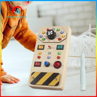 [ บอร์ดสวิตช์ไฟ ของเล่น Montessori พร้อมไขควง แผงควบคุมไม้ สําหรับเด็กผู้ชาย ของขวัญวันหยุด