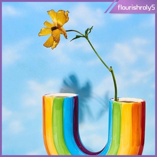 [Flourishroly5] แจกันดอกไม้เรซิ่น สีรุ้ง สไตล์มินิมอล สําหรับตกแต่งบ้าน ออฟฟิศ