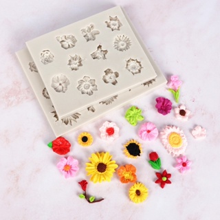 แม่พิมพ์ซิลิโคน เรซิ่น รูปดอกไม้ 3D สําหรับทําเค้ก ช็อคโกแลต ขนมหวาน ฟองดองท์