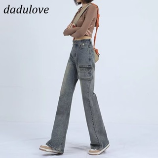 DaDulove💕 New American Ins High Street Retro Overalls Jeans Niche High Waist Wide Leg Pants Large Size Trousers
