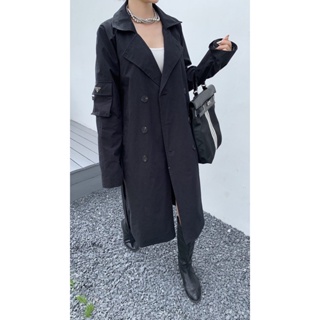 J9ZV PRA * A 23 autumn and winter new back letter embroidered logo decorative design fashion all-match loose trench coat
