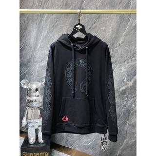 HSQI Chrome Hearts 23 autumn and winter New Disc Sanskrit lip printed logo hooded sweater loose fashion all-match mens and womens same style