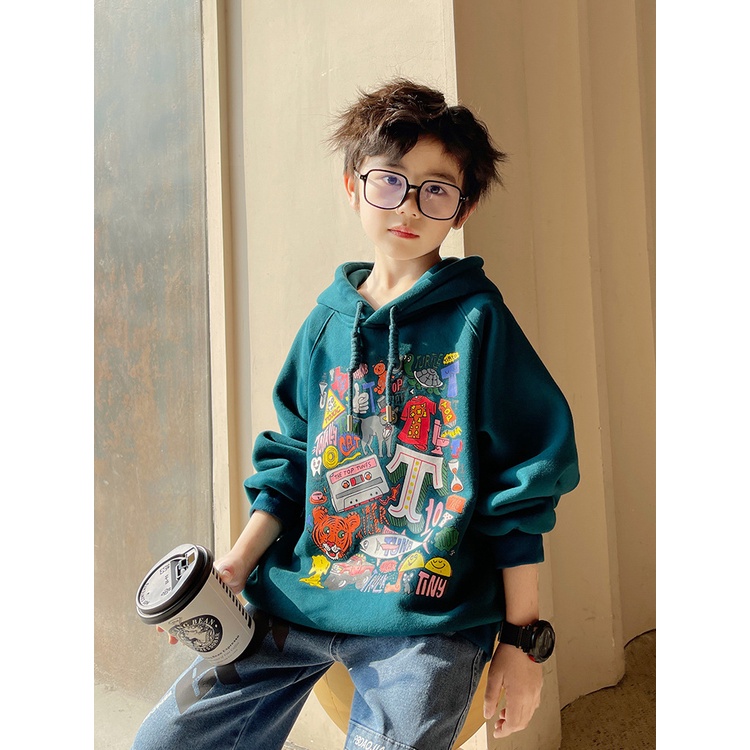 boys-long-sleeved-sweaters-hooded-cartoon-prints-blue-casual-boys-fashion