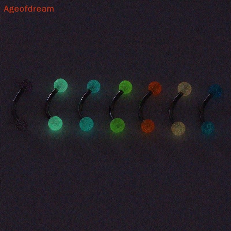 ageofdream-ใหม่-เครื่องประดับ-แหวนบาร์เบล-เรืองแสงในที่มืด-สําหรับคิ้ว-7-ชิ้น-ต่อชุด