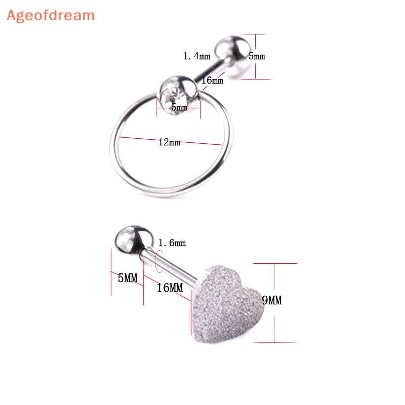 ageofdream-ใหม่-เครื่องประดับร่างกาย-บาร์เบล-ลิ้น-บาร์แหวน-สเตนเลส-รูปหัวใจ-3-ชิ้น-ต่อชุด