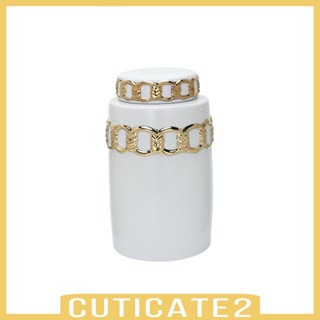 [Cuticate2] กระปุกเซรามิค ลายกระเบื้องโมเดิร์น สําหรับใส่ชา แป้ง ถั่ว ขิง ตกแต่งออฟฟิศ