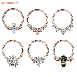 [Ageofdream] ใหม่ จิวจมูก สเตนเลส 316L รูปค้างคาว ผึ้ง คริสตัล เครื่องประดับ 4 สี