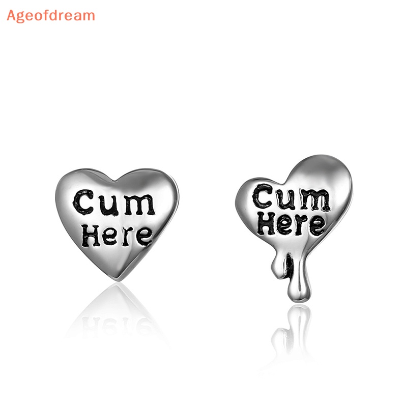 ageofdream-ใหม่-แหวนเหล็ก-รูปหัวใจ-ภาษาอังกฤษ-กันแพ้-สําหรับลิ้น-เครื่องประดับ-ร่างกาย