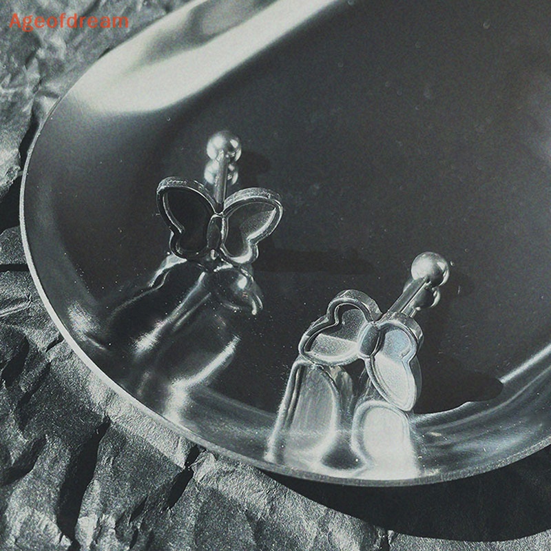 ageofdream-แหวนลิ้นไทเทเนียม-รูปผีเสื้อ-สามมิติ-เครื่องประดับ-สําหรับผู้หญิง-316-ลิตร