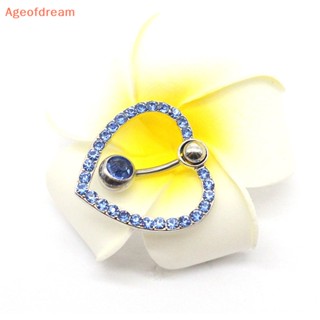 [Ageofdream] ใหม่ จิวสะดือ เหล็กคริสตัล รูปหัวใจ เซ็กซี่ 1 ชิ้น