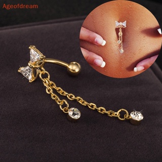[Ageofdream] แหวนเหล็ก รูปโบว์ เครื่องประดับแฟชั่น สําหรับเจาะสะดือร่างกาย