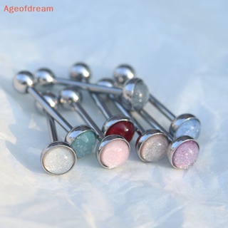 [Ageofdream] แหวนลิ้น เหล็กไทเทเนียม หลากสี ลิ้นคริสตัล บาร์เบล ลิ้น สตั๊ด บาร์ สําหรับผู้หญิง เครื่องประดับร่างกาย ต่างหู สตั๊ด ริมฝีปาก ใหม่