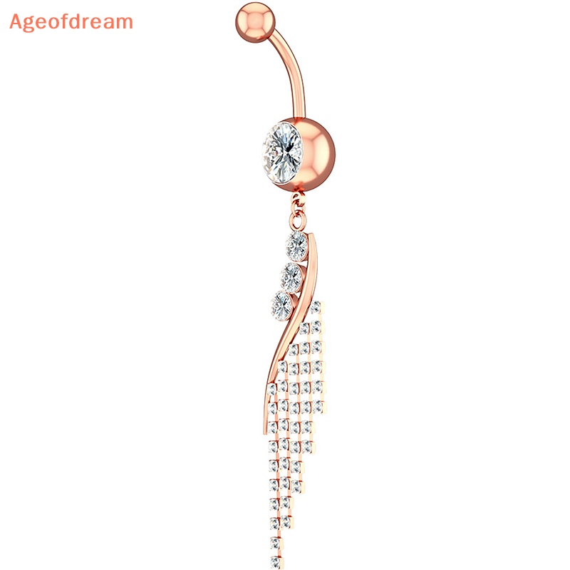 ageofdream-ใหม่-แหวนสเตนเลส-ห้อยพู่-รูปตัว-s-ประดับเพทาย-สีโรสโกลด์-เซ็กซี่-เครื่องประดับ-สําหรับผู้หญิง