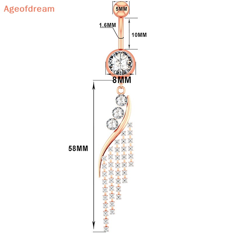 ageofdream-ใหม่-แหวนสเตนเลส-ห้อยพู่-รูปตัว-s-ประดับเพทาย-สีโรสโกลด์-เซ็กซี่-เครื่องประดับ-สําหรับผู้หญิง