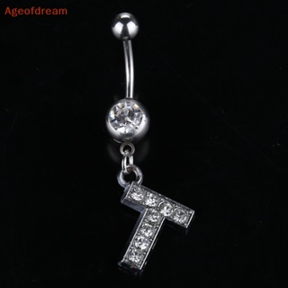 [Ageofdream] แหวนสเตนเลส ประดับคริสตัล พลอยเทียม รูปตัวอักษร เซ็กซี่ สําหรับผู้หญิง