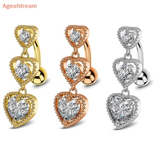 [Ageofdream] แหวนสเตนเลส 3 รูปหัวใจ สําหรับผู้หญิง