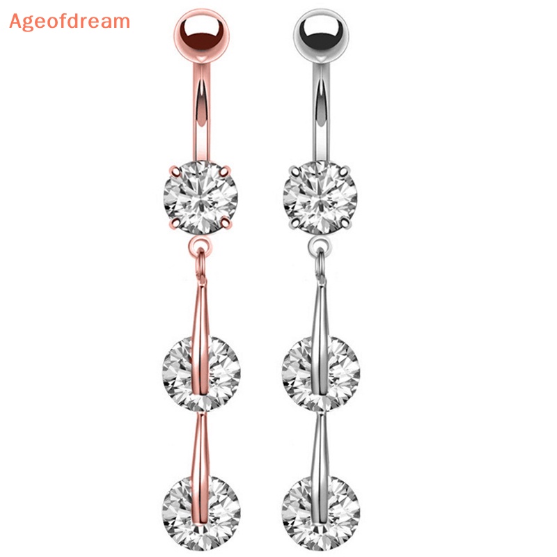 ageofdream-ใหม่-จิวสะดือ-จี้รูปหยดน้ํา-ประดับเพทาย-เครื่องประดับแฟชั่น-หน้าท้อง-สําหรับผู้หญิง-เซ็กซี่