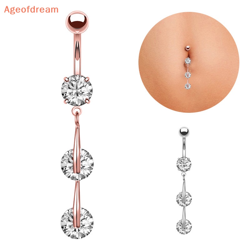 ageofdream-ใหม่-จิวสะดือ-จี้รูปหยดน้ํา-ประดับเพทาย-เครื่องประดับแฟชั่น-หน้าท้อง-สําหรับผู้หญิง-เซ็กซี่