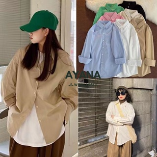 พร้อมส่ง เสื้อเชิ้ตคอปก ผู้หญิงเสื้อบาง น้ำหนักเบา แขนยาว