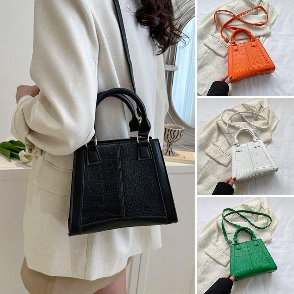 eutus-กระเป๋าสะพายไหล่-หนัง-pu-สีพื้น-แบบพกพา-สําหรับผู้หญิง