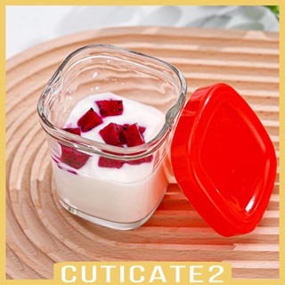 [Cuticate2] ขวดโหลโยเกิร์ตใส พร้อมฝาปิด ขนาด 150 มล. แบบพกพา สําหรับใส่ขนมหวาน นม โยเกิร์ต ผลไม้