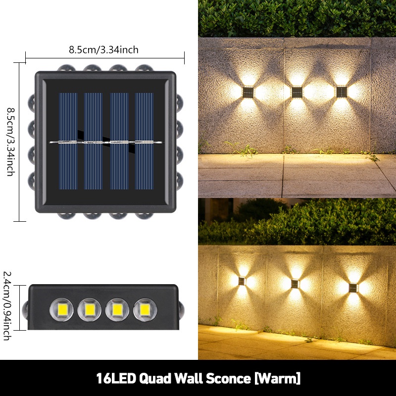 solar-wall-lamp-ติดผนังไฟเหลืองโซล่า-wall-รุ่นใหม่ล่าสุด-โคมไฟบันได-โคมไฟรั้ว-โคมไฟติดผนัง-ไฟตกแต่ง