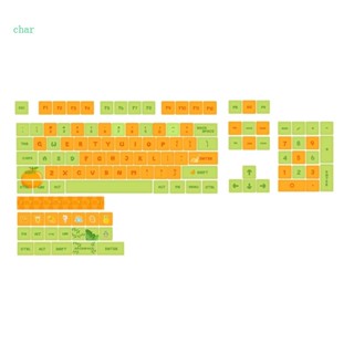 Char ปุ่มกดคีย์บอร์ด 124 คีย์ XDA Profile PBT สีส้ม 5 ด้าน ​ปุ่มกดคีย์บอร์ด แบบเปลี่ยน