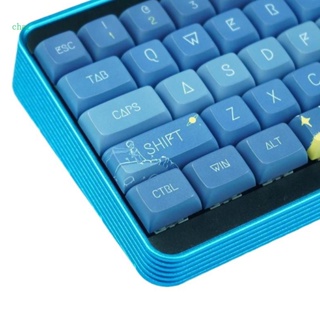 Char ปุ่มกดคีย์บอร์ด 128 คีย์ XDA Profile PBT สีฟ้า สไตล์ว่ายน้ํา 5 ด้าน ​ปุ่มกดคีย์บอร์ด