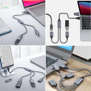 Char สายเคเบิลแยก USB Type C 1 ตัวผู้ เป็น 2 3 ตัวเมีย