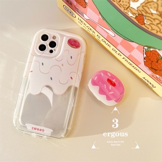 เคสโทรศัพท์มือถือแบบนิ่ม TPU ลายโดนัทครีมน่ารัก สําหรับ OPPO A93 A15 A15s A16 A16K A94 A9 A5 A31 A57 A76 A74 A95 A53 A33 A32 Reno 5F 4F A5s