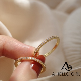 แหวนเพชร สีทอง ขนาดเล็ก สไตล์เกาหลี สําหรับผู้หญิง