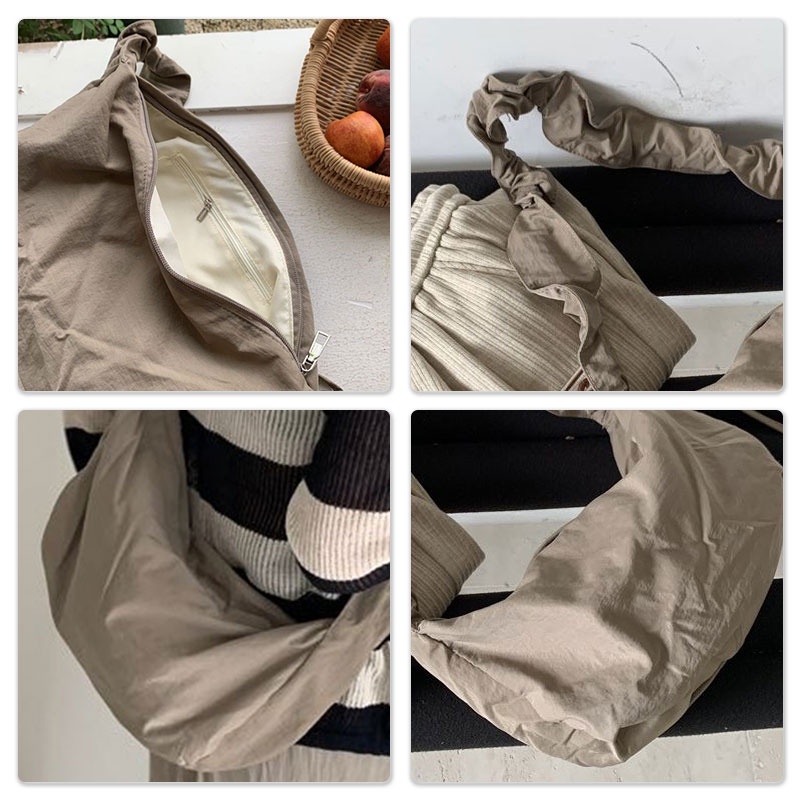 กระเป๋าสะพายไหล่-ผ้าแคนวาส-ไนล่อน-สีพื้น-ขนาดเล็ก-สไตล์เกาหลี-สําหรับผู้หญิง